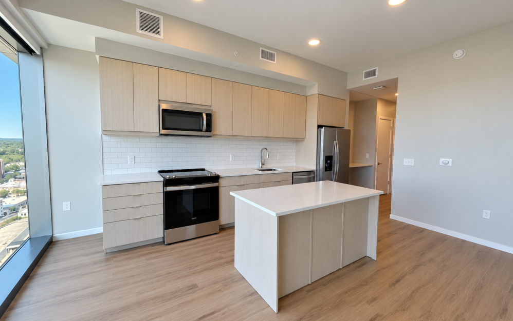 U04 - 1 bedroom floorplan layout with 1 bathroom and 694 square feet (Gourmet Designer Kitchen)